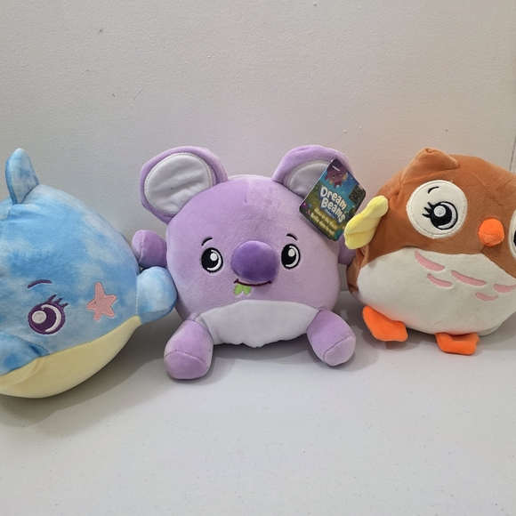 Dream Beams Other - Dream Beams: Set Of 3 Animals Plush Dolphin, Koala, Reindeer Toys New With Tags